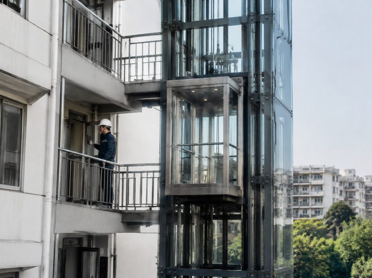 盐城旧楼加建观光电梯